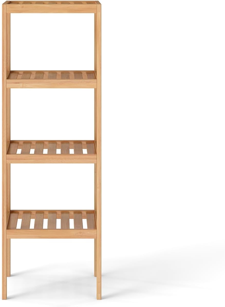 Kinborbaby Bathroom Shelf Bamboo Shelf - Bamboo Shelves, Narrow Bookshelf, Storage Shelf