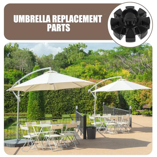 Toldo de repuesto negro para sombrilla de jardin y playa KICHOUSE 6