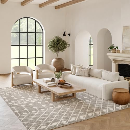 Comparison: 9'X9' Kitchen Layout 9 Nourison Grafix Moroccan Grey 6' x 9' Area Rug, Easy Cleaning, Non Shedding, Bed Room, Living Room, Dining Room, Kitchen (6x9)