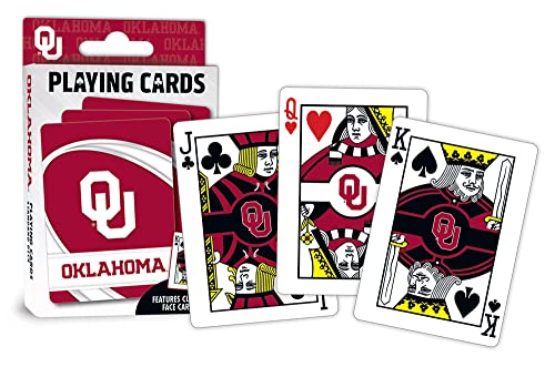 Image of MasterPieces NCAA Oklahoma Sooners, Playing Cards, Red, 4 inch X 0.75 inch X 2.625 inch