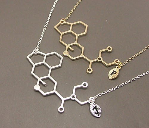 FREE SHIPPING IN 24 HOURS! Personalized Initial LSD Necklace, chemistry science necklace SC012