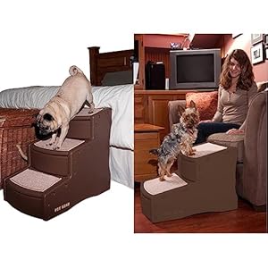 Pet Gear Easy Step III Pet Stairs, 3 Step for Cats/Dogs, Removable Washable Carpet Treads & Easy Step II Pet Stairs, 2 Step for Cats/Dogs up to 150 Pounds