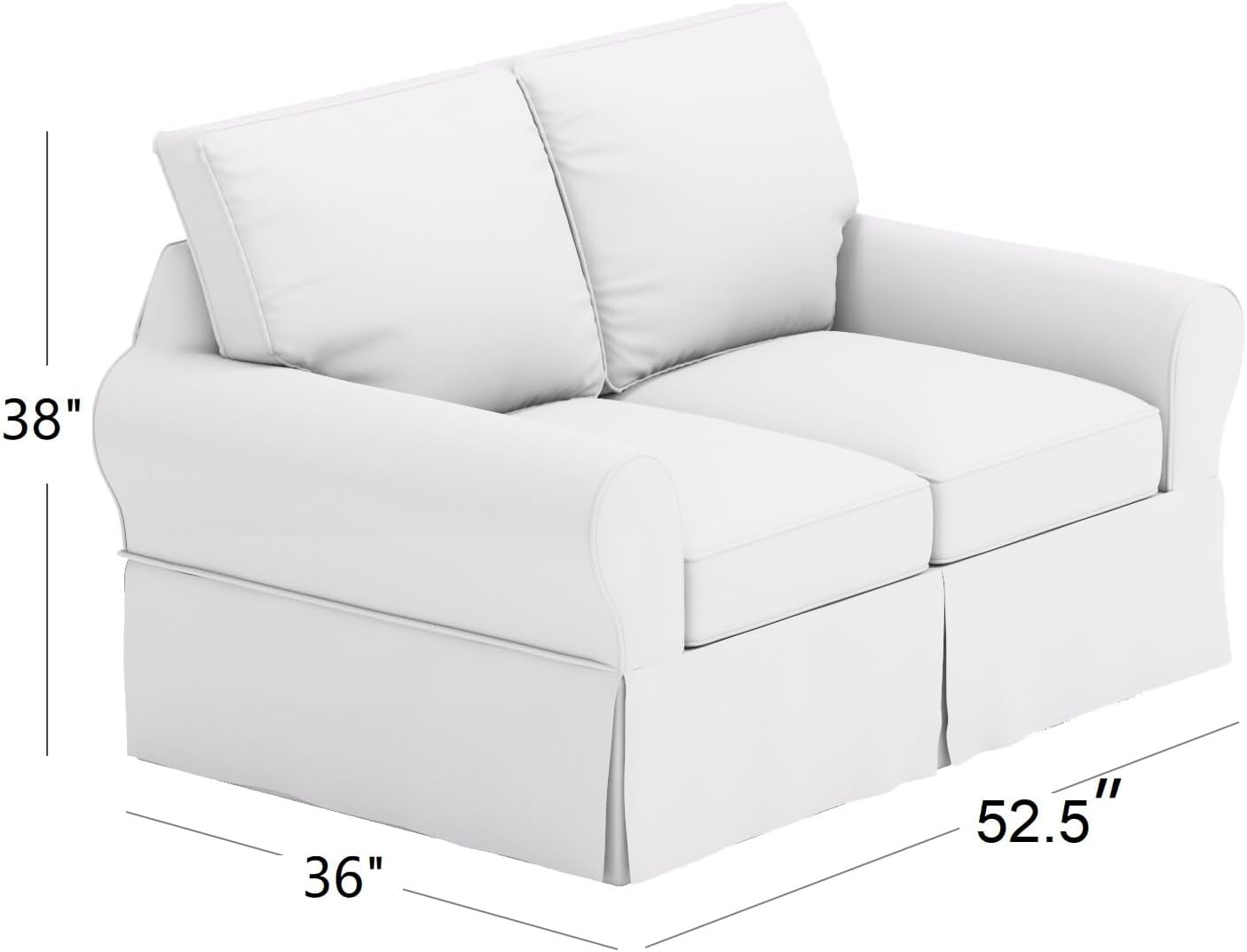 The Cotton Sofa Cover is 2 Seat Sofa Slipcover Replacement. It Fits Pottery Barn PB Basic Loveseat Sofa (Light Gray Cotton)