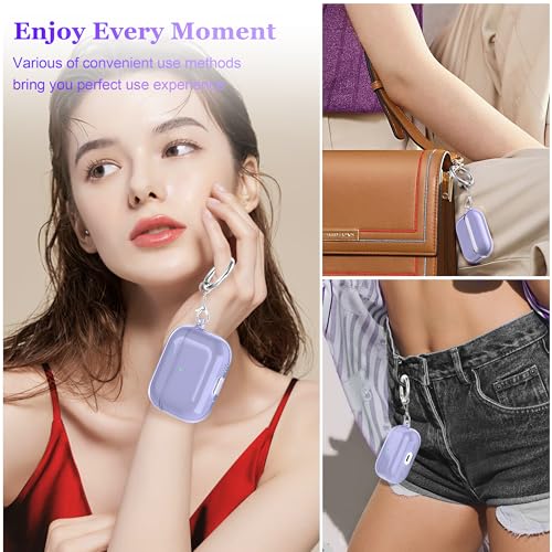 Image of for AirPods Pro 3 Clear Case 2025, Military-Grade Shockproof, Soft TPU Highly Transparent Anti-Yellowing for AirPods Pro 3 Case with Cleaning Kit & Cute Round Buckle, Clear Purple