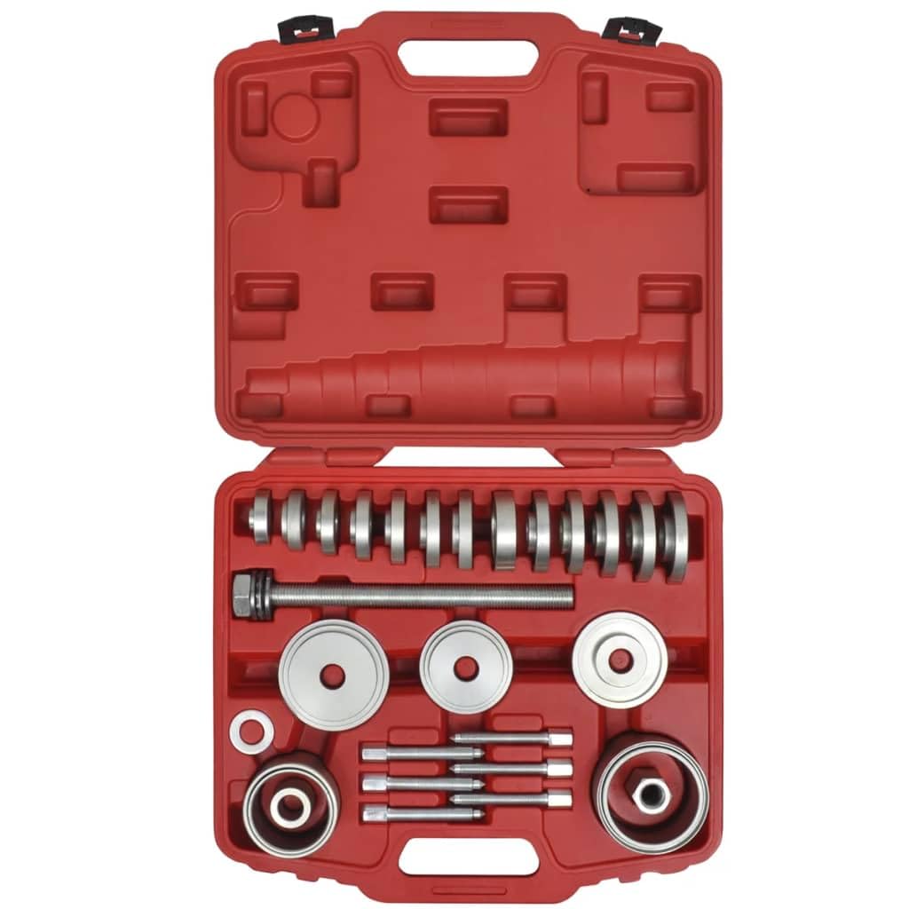 Set di strumenti di rimozione e montaggio per cuscinetti delle ruote, per veicoli, riparazione professionale, officina, garage, auto, moto, con diverse piastre di pressione, manicotti di