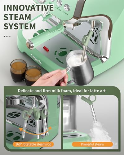 Amaste-Espresso-Machine-with-Grinder-15-Bar-Espresso-Machine-with-Steam-Wand-for-Latte-and-Cappuccino-68Oz-Water-Tank-Pre-Infuse-Brewing-Espresso-Coffee-Maker-for-Home-Use-Barista-Kit-Green Amaste Espresso Machine with Grinder 15 Bar Espresso Machine with Steam Wand for Latte and Cappuccino 68Oz Water Tank Pre Infuse Brewing Espresso Coffee Maker for Home Use Barista Kit Green