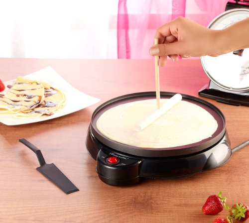 Foto von Rosenstein & Söhne Crepe Maker: Elektrischer Medium-Crêpes-Maker, 650 Watt, Ø 23 cm (Crepesmaker, Crêpes-Pfannen elektrisch, Waffeleisen)