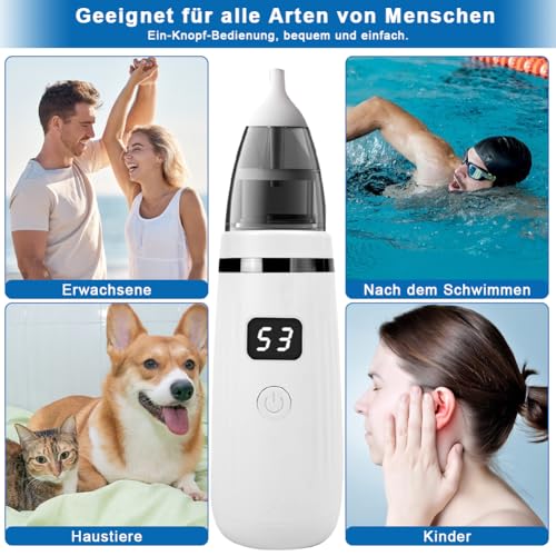 Aohcae Ohrenschmalz Entferner Sauger,360 Grad Ohrensauger Ohrenschmalz Entferner Ear Cleaning Kit für Kinder Haustier und erwachsene