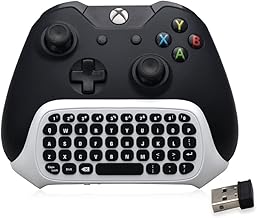 Wireless Keyboard for Xbox Controller, Bluetooth Game Message Chatpad Keypad with 2.4G USB Receiver & 3.5mm Audio Jack for Xbox Series X/S/Xbox One/ S/X/Xbox One Elite/Elite 2 Controller -White