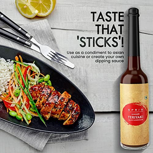 Image of Sprig Ginger Teriyaki Sauce and Marinade 120g | Expensive But Authentic | From Fresh Ginger | Use as Teriyaki Dipping sauce, Marinade & Salad Dressing | Make Stir-fry bowls and Fried Rice