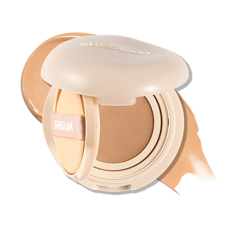 SHEGLAM Base de maquillaje Lock Go Cushion mate, duradera, resistente al agua, cálida vainilla