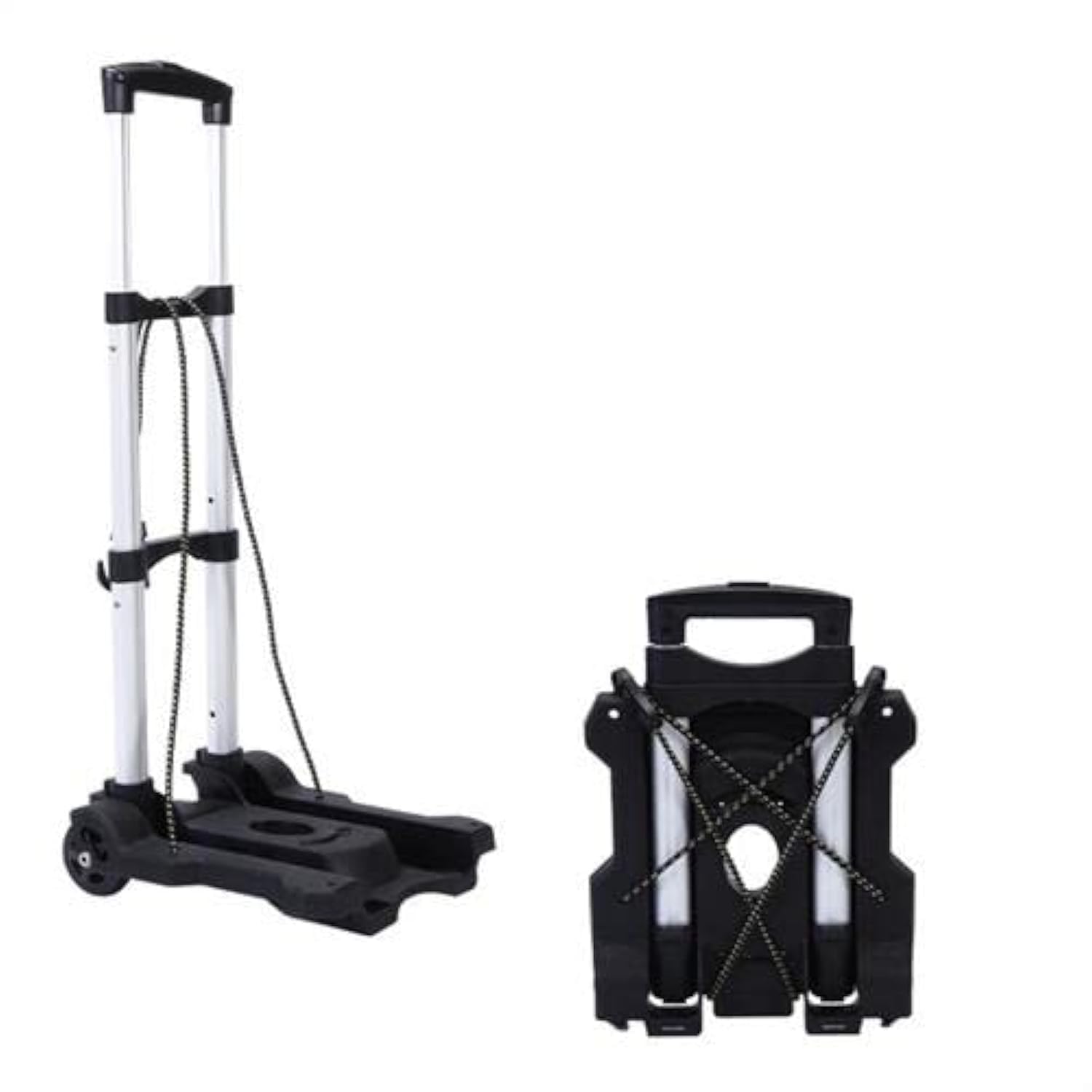 Mount Plus Carro de equipaje plegable A6 y carro de equipaje | Capacidad de 75 libras | Carro de equipaje portátil ligero con asa telescópica y 4 ruedas de goma | Marco de acero