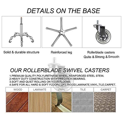 Karrie Swivel Stool Chair Adjustable Height,Heavy Duty Hydraulic Rolling Metal Stool For Kitchen,Salon,Bar,Office,Massage #TOP5