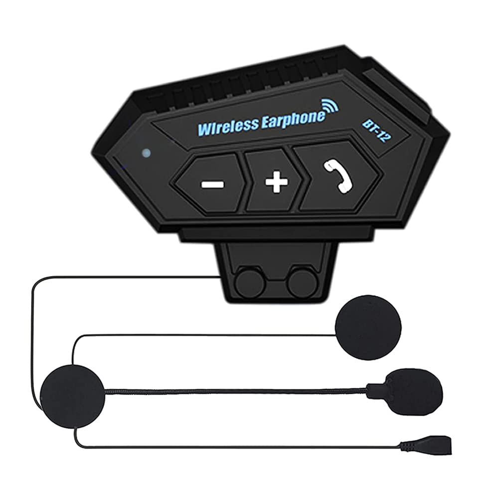 BIGFOX Auriculares Casco de Motocicleta, Auriculares Inalambricos Bluetooth 5.0,Intercomunicador Casco Moto, Intercom Anti-interferencia Auriculares para una Variedad de Montados en Casco