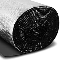 FWEEK Selbstklebende Dämmplatte, 5mm Aluminium Selbstklebend Isolierfolie, Dämmung Kautschuk Isolierung Isolierungsfolie Für Loft, Boden, Wand, 32CM x10M