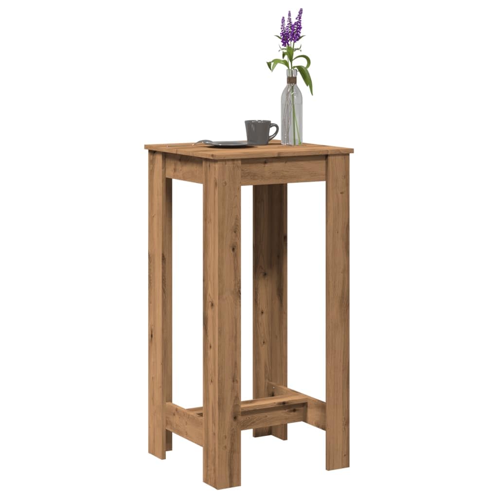 Hothingwell Bartisch aus Eiche, 51 x 50 x 103 cm, Holz, stabil und langlebig, für Küche, Wohnzimmer, Esszimmer, glatte Oberfläche, leicht zu reinigen mit feuchtem Tuch, inkl