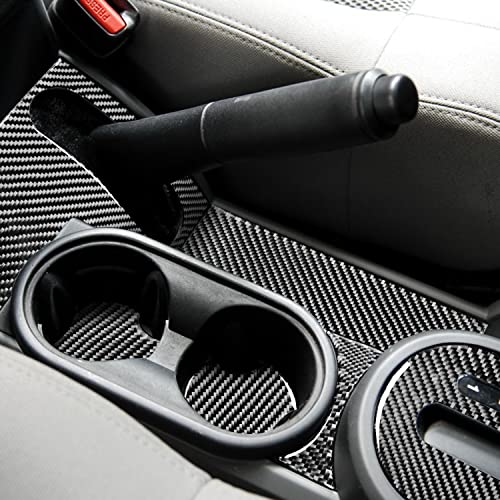 Real Premium Carbon Fiber Compatible with Wrangler 2007 2008 2009 2010 Accessories Car Stall Mug Console Set Cover Sticker Decal Interior Trim