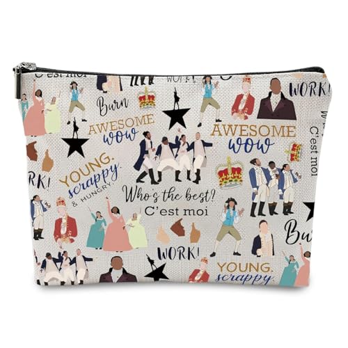 Hamilton Makeup Bag Music Lover Cosmetic Bag Large Capacity Make Up Bags for Women Girls Travel Vacation Hamilton Gifts for Music Lovers