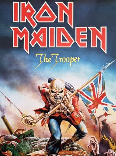 KUSTOM ART Póster decorativo de pared Serie Cantantes Celebres Iron Maiden The Trooper impresión artística sobre cartón 40 x 30 cm sin marco