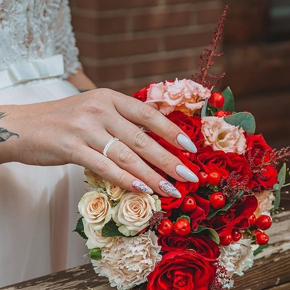 DIYA Personalized Custom Moissanite Couples Rings Set for Him and Her Moissanite Wedding Bands for Couples 925 Sterling Silver Engraved Name Engagement Ring Anniversary Valentine's Day Jewelry Gift3