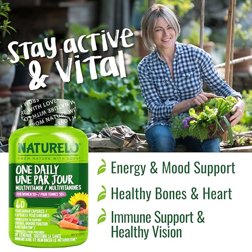 Naturelo Capsules multivitamin bone, Heart, Brain Health vegetarian bottle women 50+ Yes - Image 7
