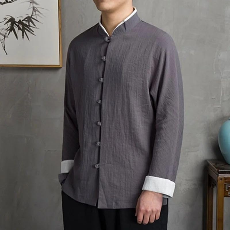 Chaqueta tradicional china de otoño casual para paseos y meditación diaria 4