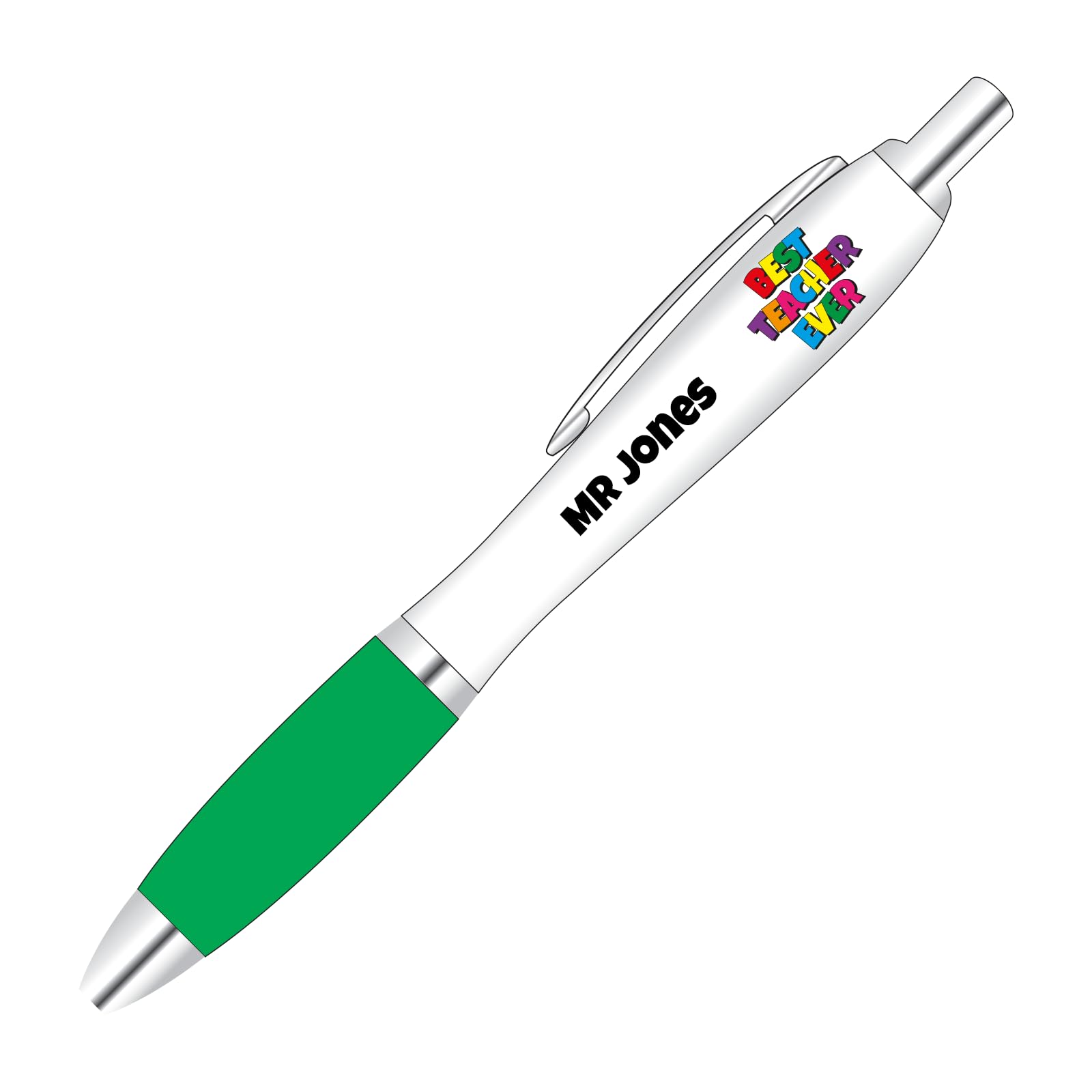 You Personalise Personalised Best Teacher Ever Pen, Choice of 10 Colour Grips, Optional Gift Box