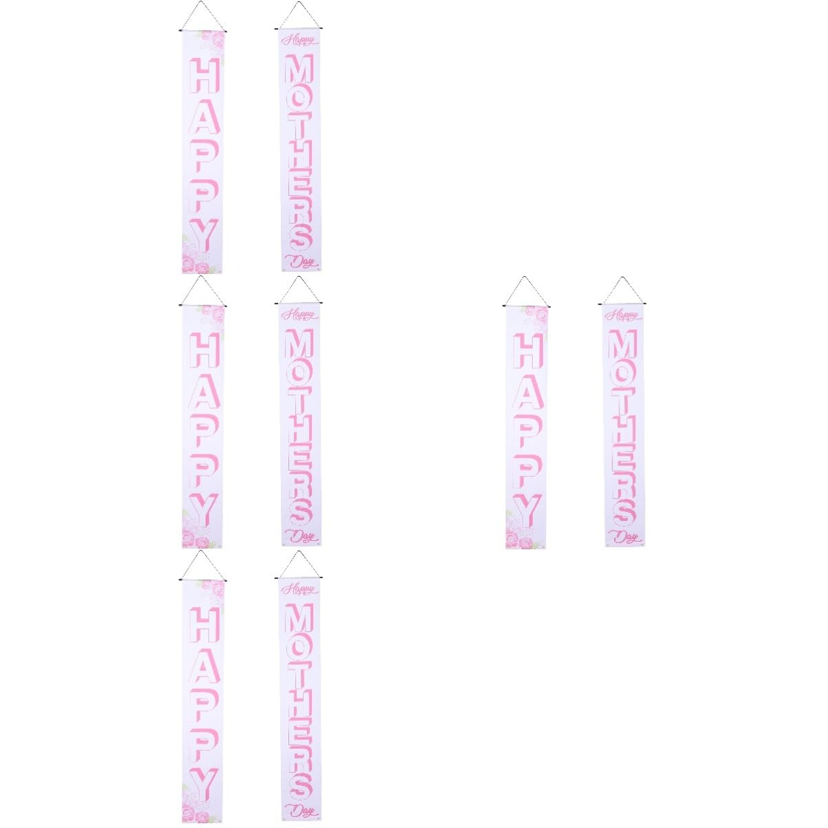 Guirlande fête des mères PRETYZOOM en polyester rose pour décoration murale intérieure - 4 paires