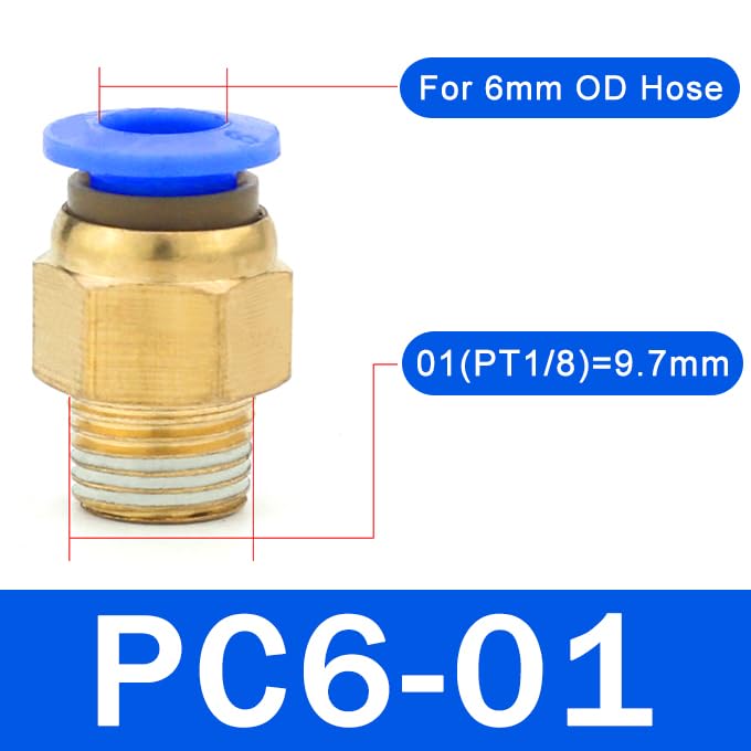 Raccord pneumatique rapide mâle pour raccordement de tube de tuyau de compresseur d'air