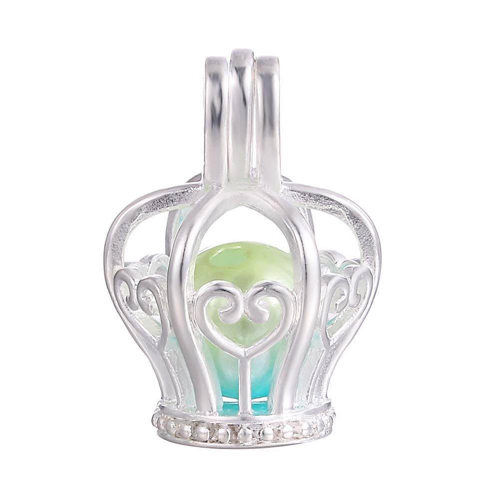 10pcs Silver Pearl Cage Locket Pendants, Essential Oil Diffuser DIY Necklace Bracelet Jewelry Making Craft, Bulk Beads Aromatherapy Diffuser Charms Gifts for Women Girls