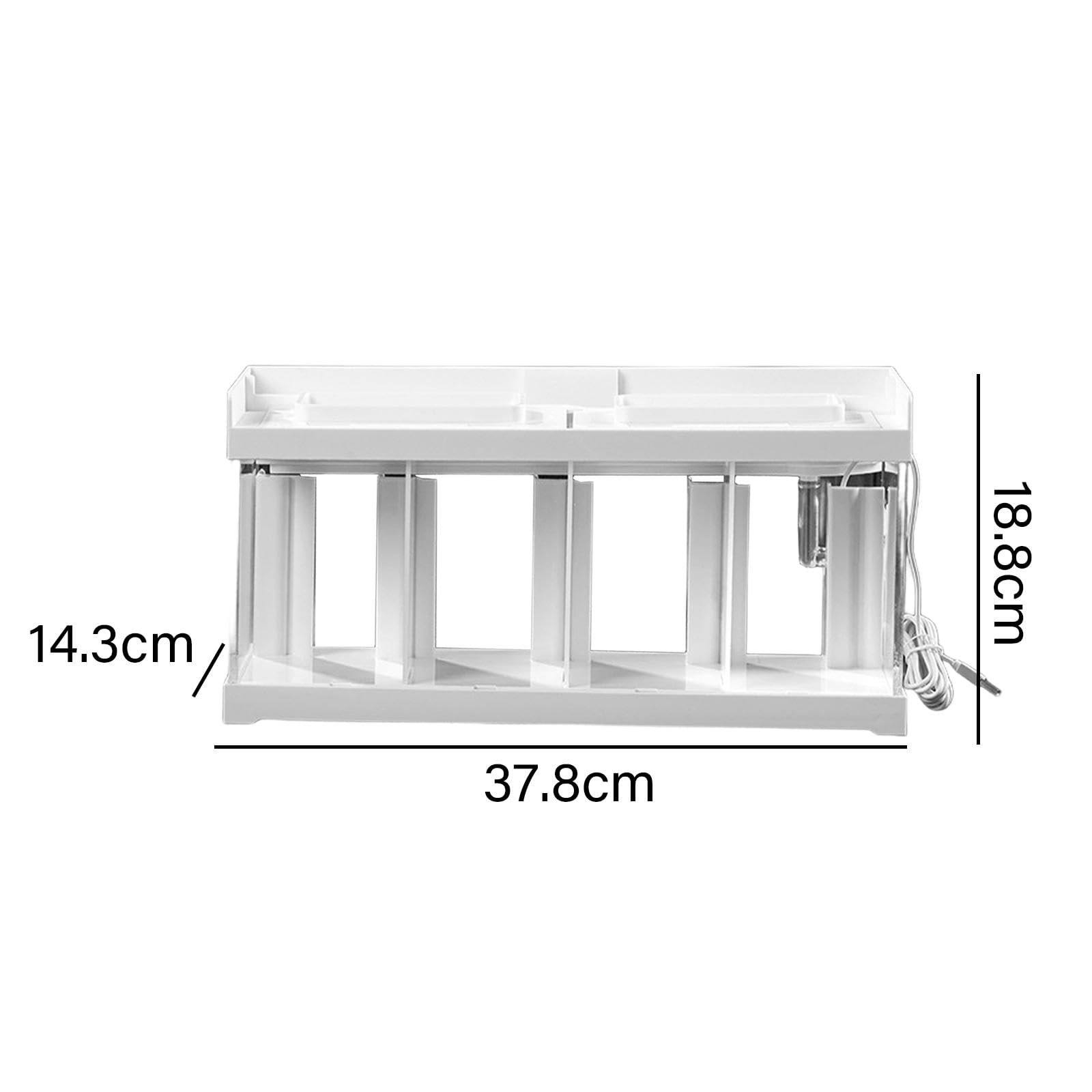 Mini Aquarium mit Integriertem Lichtstreifen Desktop Aquarium Fischzucht Box Aus Stabilem Klarer Fischbehälter mit Dekoration für Betta Fis, 4 Gitter
