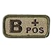 Tactical Blood Type Patches - "Type B Positive" - 2"x1" (Multitan)