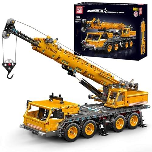 Mould King 17058 Crane Building Blocks Kit, 997 Pieces Crane Truck Model to Build, DIY Constration Toy Collectibles/Exhibition for Adult/Kids