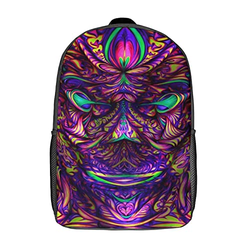 Mochila escolar unisex de 17 pulgadas con impresion 3D para viaje