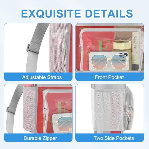 Image of Busiuw Clear Bag for Stadium Events, Stadium Approved 12x12x6 Clear Tote Bag for Sport Fan, Work Concert Travel
