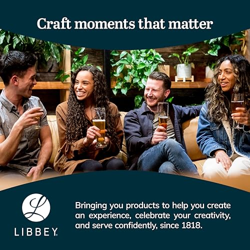 Image of Libbey Stockholm Pilsner Beer Glasses Set of 4, 14.5oz, Tall, Slender Pint Glasses for Pilsner, Kolsch, Lager, and More, Unique Beer Gift Set