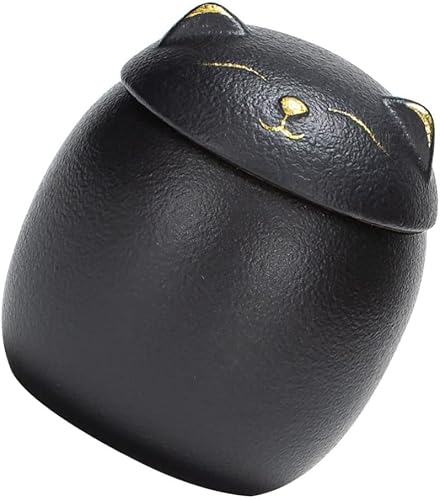 Miniatura 10 de Luxshiny Botes de lata de té con tapas, para té, café, gato, cocina, frascos de cerámica para galletas, para restaurante y hogar (5.4 fl oz)