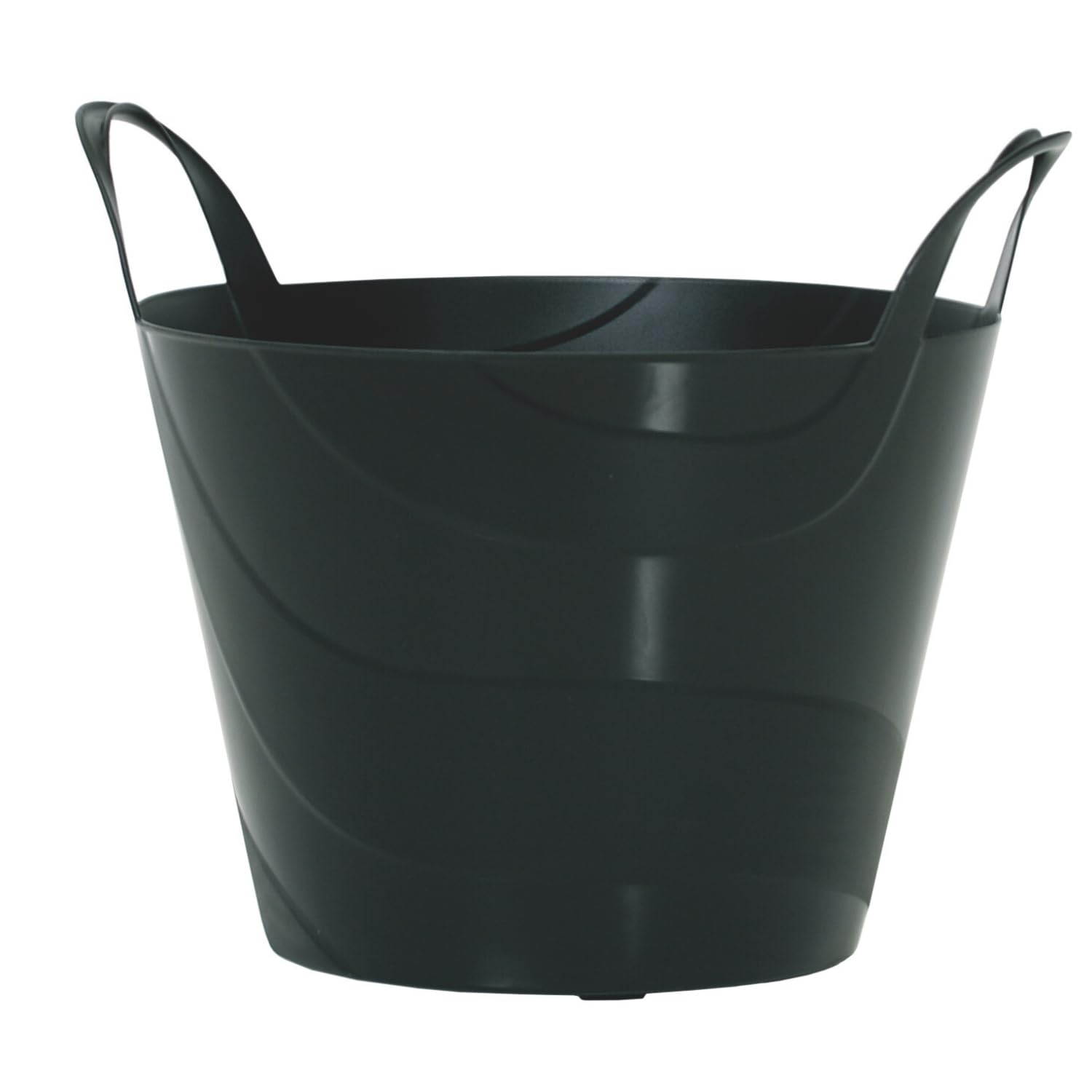Flexi Bucket Plastic Tub Bin Storage Feed Garden Building Laundry Toys Large Handles Home Garden DIY Lightweight Flexible (Black, 45 Litres)