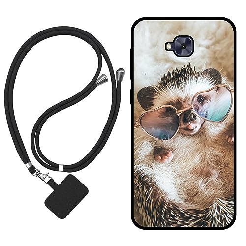 Sunrive Funda Compatible con ASUS Zenfone 4 Selfie ZD553KL,Slim Fit Gel Mate Carcasa Case Bumper de Impactos y Anti-Arañazos Espalda Cover (Erizo)+1 X Correa Universal