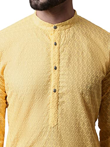 Image of Jompers Men's Regular Fit Cotton Embroidered Kurta Set