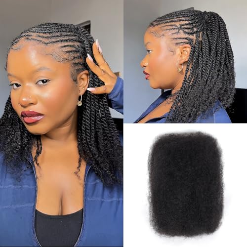Afro Kinkys Bulk Human Hair -100% Real Human Hair for Mini Twist,...