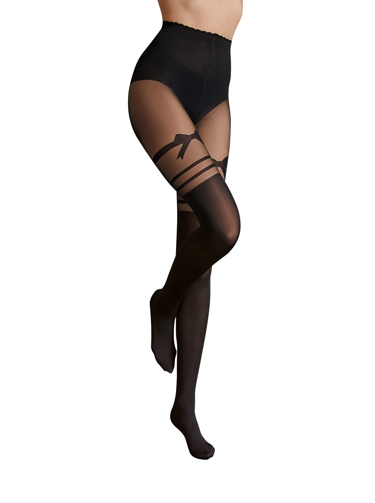 ROUGEGORGE LINGERIE - Collant fantaisie 30 deniers - Noir - ROXANE - Femme