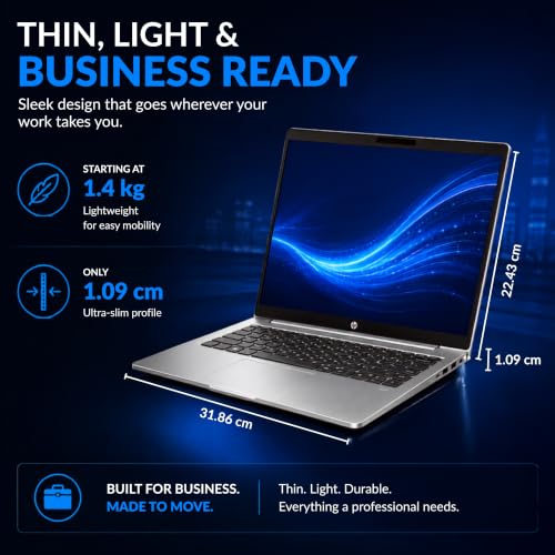 Image of HP ProBook 4 G1iR 14 Laptop | Intel Core 5 120U Processor | 8GB DDR5 RAM | 512GB PCIe NVMe SSD | 14-Inch Display | Intel Wi-Fi 6E, Bluetooth 5.3 | DOS | 65W USB Type-C Adapter (CC0M1AT)
