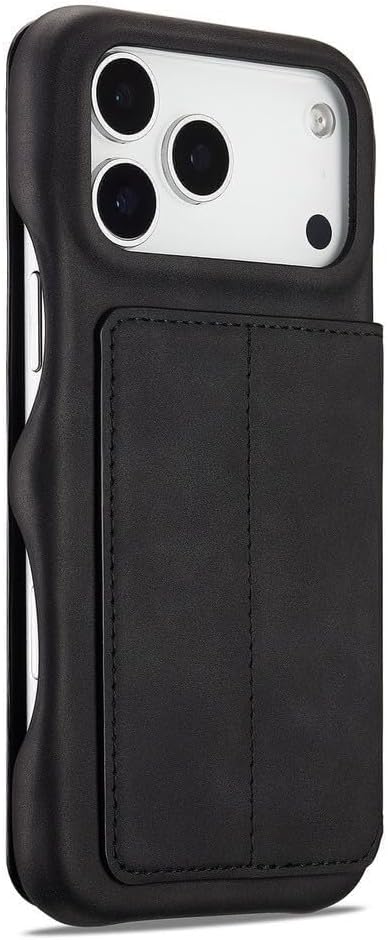 Flip Case for iPhone 17Pro Max/17/17Pro/17Air,Heavy Duty Protection Kickstand Card Slot Cover Magnetic Closure Antiskid Shockproof Large Capacity PU Leather Case(Black,17)