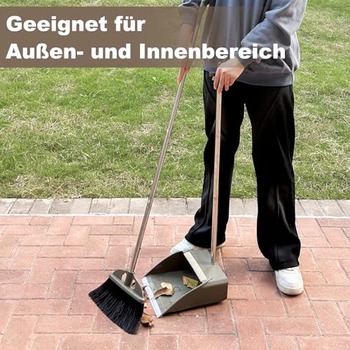 Upgrade Besen mit Kehrschaufel Set,122 cm Langer Besenstiel mit Steifen Borsten und Robuster Kehrschaufel,Perfekt für den Innen und Außenbereich,einfache Reinigung in Küche Garage Lobby und Zuhause – Bild 8