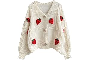 Womens Kawaii Strawberry Knit Cropped Sweater: An Ode to Aesthetically Sweet Teen Fashion