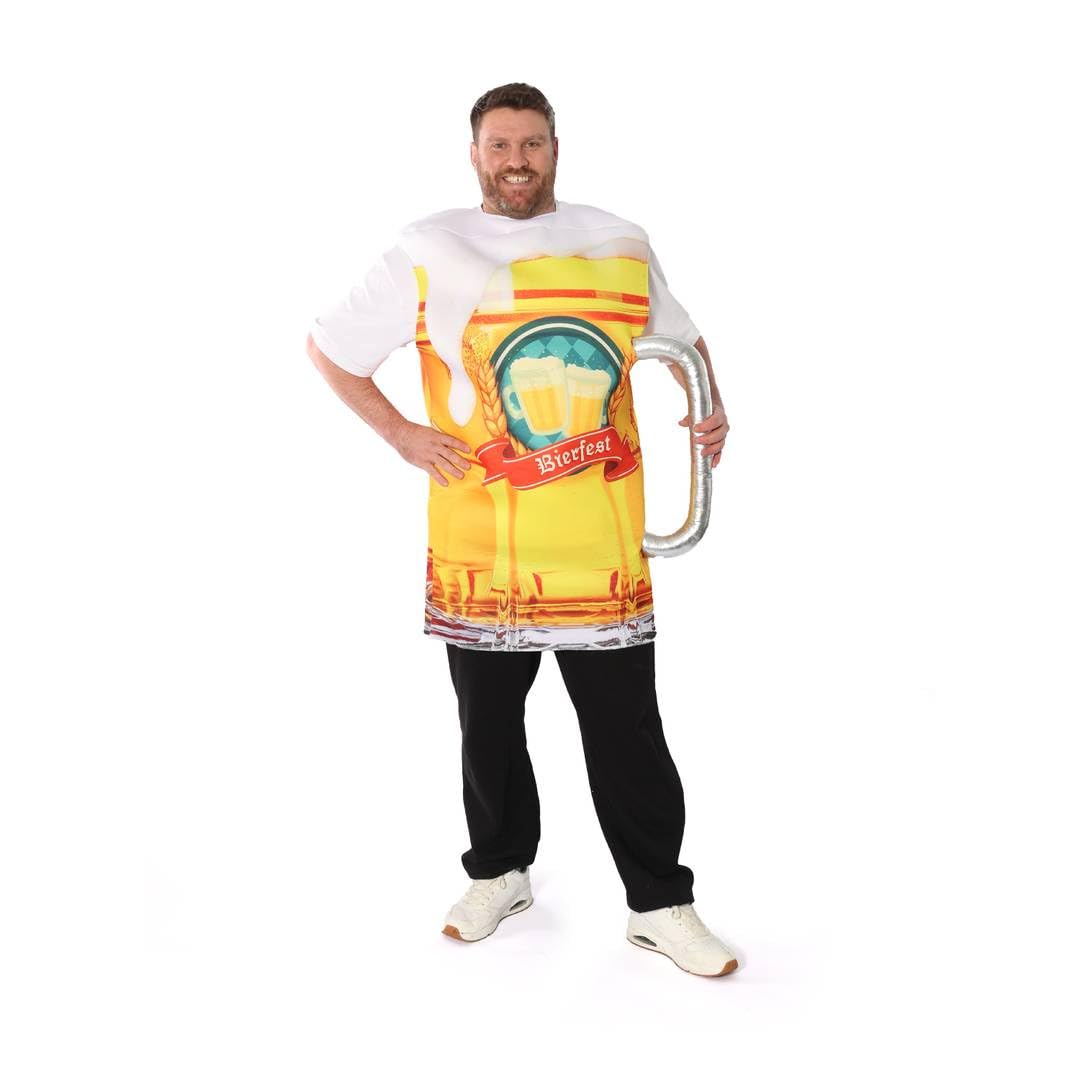 Beer Stein Costume Adults - Oktoberfest Bavarian Mug - Pack of 1