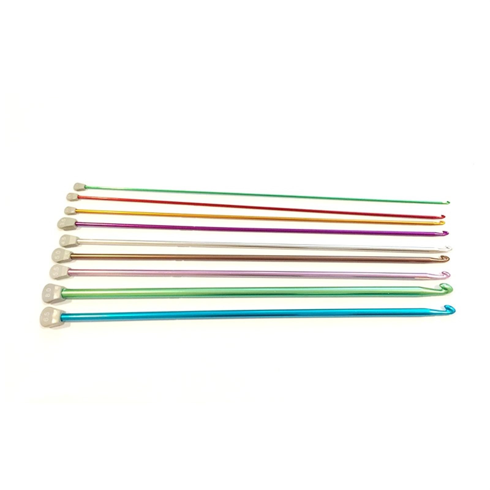 Knitting Needles 35cm Long Crochet Hook Aluminum 14 Size Knitted Sweaters Scarves Colorful(6.5mm)