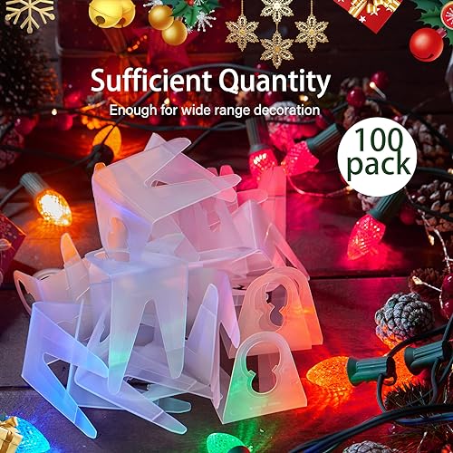 Brightown SHINGLETAB-100PC 1 Pack Of 100 Original Shingle Tab For C7 C9 Lights, Christmas Light Clips thumb #1