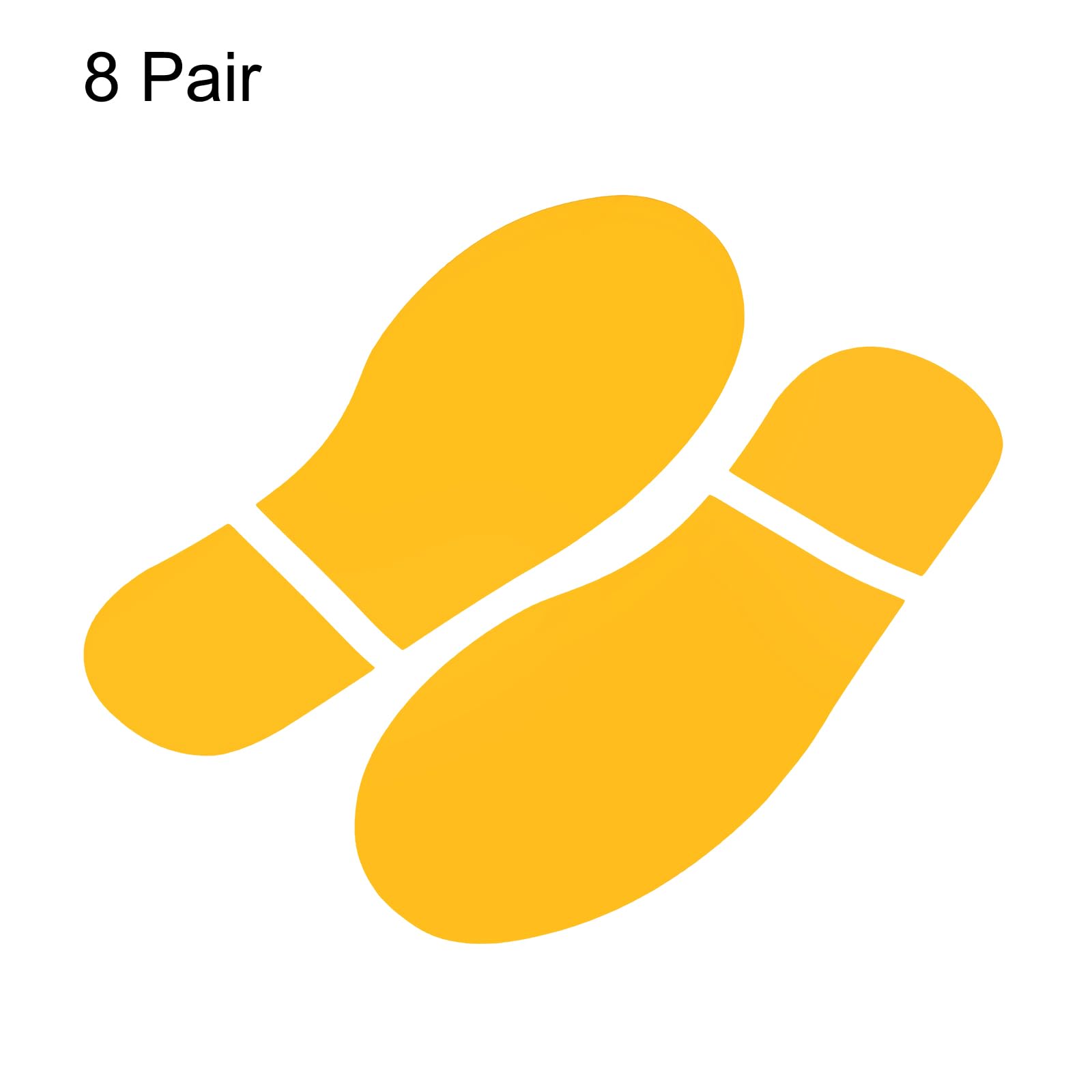 PATIKIL 6x2.5" Footprint Sticker, 8 works PVC Shoes Floor Decal Sign for Class Decor Stair Guide Yellow - Image 3